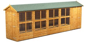 Power 20x4 Apex Combined Potting Shed with 4ft Storage Section